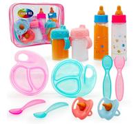 Baby Doll Accessories, Magic Bottle Set, Magically Disappearing Milk Juice Bottles, Drinking Cups with Pacifiers, Bowl Spoons, Doll Bottle Toys, Set