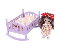 Baby Doll Bed | Interactive Furniture,Small Rocking Cradle Bed Set,for Kids Girls Boys Daughters Home Nursery Indoor Playroom Preschool Kindergarten Role Play Birthday Holiday