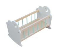 Baby Doll Bed, Wooden Sleeping Furniture, Realistic Design Safe Edges Compact Size Lightweight Build Gender Neutral, Toy Furniture Accessories for Girls Boys Doll House Playtime