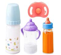 Baby Doll Bottle with Toy Pacifier 4PCS/Set Baby Doll Feeding Set Dolls Magic Milk Bottle for Accessories for Girl Bottles Disappearing Milk Magic for Dolls