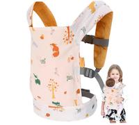 Baby Doll Carrier, Front and Back Carrying Flower Pattern Cotton Doll Carrier with Adjustable Buckle Baby Dolls Stuffed Animal Carrying for 2-6 Years Little Girls Accessories