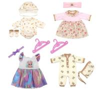Baby Doll Clothes Compatible with Baby New Born Clothes 14-16 Inch Doll, Doll Clothes for 30-45cm Outfits Sweet Baby Doll Outfits ，Four-piece set to fulfill your desires(Not Include Doll)