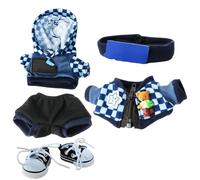 Baby Doll Clothes | Crocheted Doll Accessories Kit | Toy Fashion Shoes Hat Necklace Goggles Outfit for Boys Girls Toddler Children Collectors Birthday Holiday Christmas