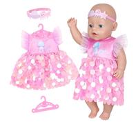 Baby Doll Clothes for 14-17 Inch Baby Dolls, Pink Mermaid Dolls Clothes with Mermaid Dress Seashell Headband Blue Hanger for 35-45 cm Dolls, Babydoll Accessories Girls Birthday Gift
