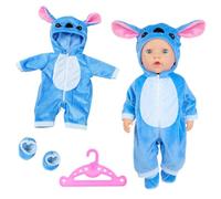 Baby Doll Clothes for 16-18 Inch Baby Doll, New Doll Clothes Outfits, Outfits Hooded Jumpsuit with 1 Coat hanger, New Born Baby Dolls Birthday Gifts