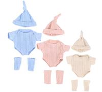 Baby Doll Clothes for 7.9inch Doll 3 Set Soft Baby Clothes 3 Colors Skin Friendly Reusable Outfits for Newborn Girls Boys, Outfits