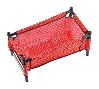 Baby Doll Crib, Foldable Red Background Baby Doll Bed with White Dots, Role Play Pram & Pushchair Toys, Perfect for Kids Ages 3+ Crib