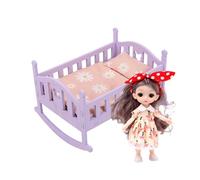 Baby Doll Crib - Wooden Furniture - Bedroom Play Baby Doll Cradle | for Kids Girls Boys Toddler Role Play Home Nursery Indoor Playroom Preschool Kindergarten Birthday