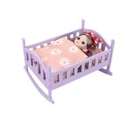 Baby Doll Cribs - Wooden Furniture Toddler Playhouse Bed, Small Kids Toy, Boys Role Play Nursery Preschool Kindergarten Indoor Playroom | Accessory Holiday Birthday Gift Pretend Play Doll house Decor