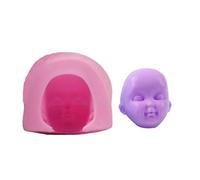 Baby Doll Head Mold - Human Face Silicone Mold | Cake Decorating Tools | Handmade Craft Clay Mold | Ch-Pudding Dessert Baking Mold