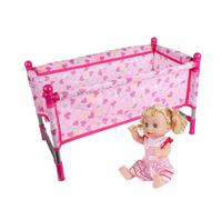 Baby Doll Pretend Play Set Doll Pram Kids Pushchair Dolls Baby Doll Stroller Set Doll Nursery Role Playset Baby Doll Pushchair Simulation Baby Dining Chair Rocking Chair Swing Bed Toy Doll Accessories