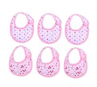 Baby Doll Saliva Towel 6Pcs Cloth Adjustable Reusable Pink | Dolls Bibs, Doll Clothes Outfit, Baby Dolls Accessories, Little Boy Girl, 13.5x12x0.2cm
