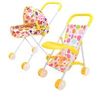 Baby Doll Stroller Stable ＆ Sturdy Doll Stroller Foldable Baby Pram with Canopy Pretend Play Toy Gifts for Kids Accessories Style 2 for Dolls
