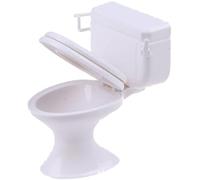 Baby Doll Toilet 2PCS 1:12 White Dollhouse Toilet Dollhouse Bathroom Furniture Mini Toy Cake Topper for Accessories Mini
