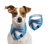 Baby Dolphin Dog Bandanas,Summer Bandanas for Dogs Washable Adjustable Dog Triangle Scarf Bibs Cute Pet Bibs for Medium Large Dogs Puppy and Cats Large