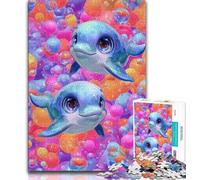 Baby Dolphin Jigsaws 1000 Pieces for Teenagers,Staycation Kill Time Every Piece Is Unique - Challenging Family Fun Game (50x75cm)