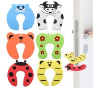 Baby Door Protector 6 Pack - Silent EVA Door Clamps 9.5 cm White - Anti-Pinch Hands Child Safety