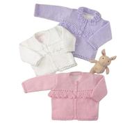 Baby Double Knitting DK Pattern - Childrens Long Sleeved Frilled Cardigans (UKHKA 58)