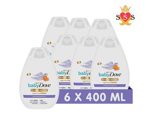 Baby Dove Calming Night Time Lotion - 6 x 400ml Sensitive Skin Moisturiser