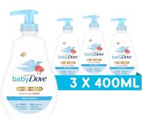 Baby Dove Rich Moisture Head to Toe Wash 400ml x3 | Gentle Newborn Body & Hair