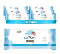 Baby Dove Rich Moisture Moisturising Baby Wipes, 6-Pack | Soft cleansing wipes, moisturising care, suitable for newborns and infants, resealable packs