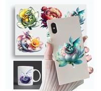 Baby Dragon Fantasy Vinyl Decals, Dragon Stickers for Phone, Walls and Tile