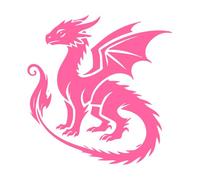 Baby Dragon in a Spiral Outline Lettering Decals 67.2x69.4cm Do not Damage The Wall Surface Pink