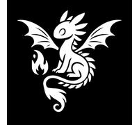 Baby Dragon Silhouette in The Sky Mural and Wall Vinyl Decal 67.2x69cm Do not Damage The Wall Surface White