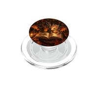 Baby Dragons Reading Book Autumn Fantasy Bookworm Dark Art PopSockets PopGrip for MagSafe