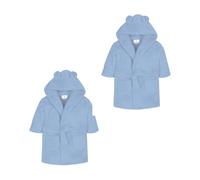 Baby Dressing Gown 2 Pack | Kids Robe | Polyester, Hooded Baby Robe 0-6M to 3-4Y | Soft, Thick and Cosy Dressing Gown | Gift for Bath Time, Travel, and Cold Mornings | Blue 12-18 Months