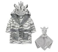 Baby Dressing Gown Comforter Set, Neutral Baby Clothes Gift Set for Boys and Girls, Perfect for Gender Reveal, and gift Hamper 0, 6 Months, Zebra