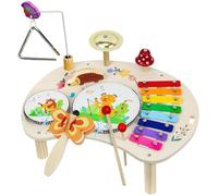 Baby Drum Kit Wooden Toys for 1 Year Old Boys Girls, Baby Musical Instruments Xylophone Drum Set, Toddlers Musical Toys for 1 2 3 Year Old, Baby Birthday Gifts (Forest Edition)