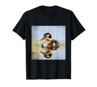 Baby Duck Pond Reflection Cute Wildlife Nature Design T-Shirt