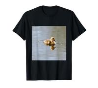 Baby Duck Water Reflection Calm Wildlife Design T-Shirt