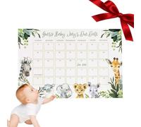 Baby Due Date Calendar - Shower Game Baby's Funny Calendar Due Date Prediction,Commemorative Due Date Baby Calendar Sign, Birth Date Game Calendar Kasmole