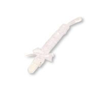 Baby Dummy Clip with Lace Band and Bow (White)