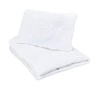 Baby Duvet and Pillow Set Children's Blanket Toddler Bed Microfibre | white 100x135 cm for cot crib nursery hollow fibre filling light breathable warm soft all seasons bear