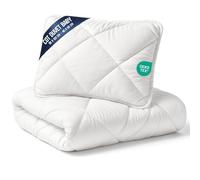 Baby Duvet and Pillow Set Children's Blanket Toddler Bed Microfibre | white 90x120 cm for cot crib nursery hollow fibre filling light breathable warm soft all seasons plain