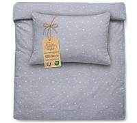 Baby Duvet Cover 90x120 cm Cotton Reversible Set Pillowcase 40x60 | Reversible with zip for boy and girl toddler kids Oeko-Tex certified soft breathable warm cotton Galaxy