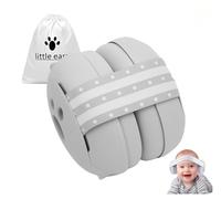 Baby Ear Defender for Babies and Toddlers up to 36 Months, Soft and Adjustable Noise Cancelling Headphones Protectors Babies Travel Essentials Ear Muffs for Sleeping Airplane, Grey Ear Muffs