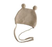 Baby Ear Protection Hat Winter Warm Toddler Knitted 0-24 Months Infant Crochet Bonnet Double Ball Kids Beanie(Style 1)