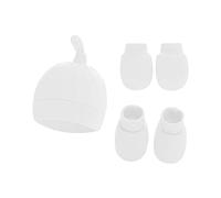 Baby Ears Newborn Hats Mittens and Socks Set for Boys Girls Hat for 0-6 Months Baby Organic Lotion Set White 0-6 Months