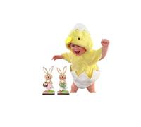 Baby Easter Chick Outfit,0-2years Chicken Costume for Kids Animal Dress Up Easter Romper Suits,Girl Boy Unisex Chicken Toddler Chick Animal Jumpsuit,Fleece Cartoon Hooded Romper Bodysuits Yellow