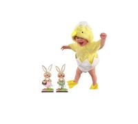 Baby Easter Chick Outfit,0-2years Chicken Costume for Kids Animal Dress Up Easter Romper Suits,Girl Boy Unisex Chicken Toddler Chick Animal Jumpsuit,Fleece Cartoon Hooded (Schuhüberzug, 6-12 Months)