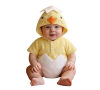 Baby Easter Chicken Costume Girl Boy Easter Chick Outfit Toddler Cute Hooded Romper Bodysuit Baby Fancy Dress Jumpsuit Cosplay Animal Costume for Birthday Carnival Halloween Christmas 0-2 Years