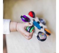 Baby Einstein Curiosity Clutch Fidget Sensory Toy and Pop It Rattle, BPA Free Infant Teether, Age 3 Months+