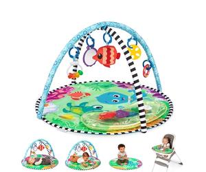 Baby Einstein - Sea Floor Explorers, 2-in-1 Water Mat Play Gym, Portable, 5 Removable Toys, 4 modes of fun, Newborn+