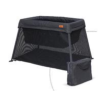 Baby Elegance Compact Baby Travel Cot with Mattress Included Lightweight, Foldable Cot with Bassinet & Mesh Sides | Ideal Portable Baby Bed & Toddler Travel Bed for Up to 15kg (Black)