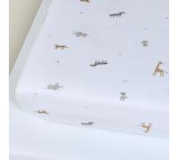 Baby Elegance Cot Bed Sheets Pack of 2 | Baby Cot Sheets 120x60 Fitted for Cot Mattress | Machine Washable, Soft & Breathable Premium-Quality Jersey | Includes 2 Sheets - Elephant Whimsical Design