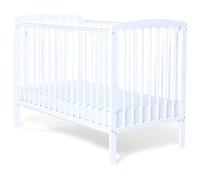 Baby Elegance Starlight Baby Cot Bed, Mattress Not Included (White) | For Cot Bed Sheets 120x60 Fitted, Wooden Finish with Adjustable Height, Durable Teething Rails, Convertible Space Saver Cot